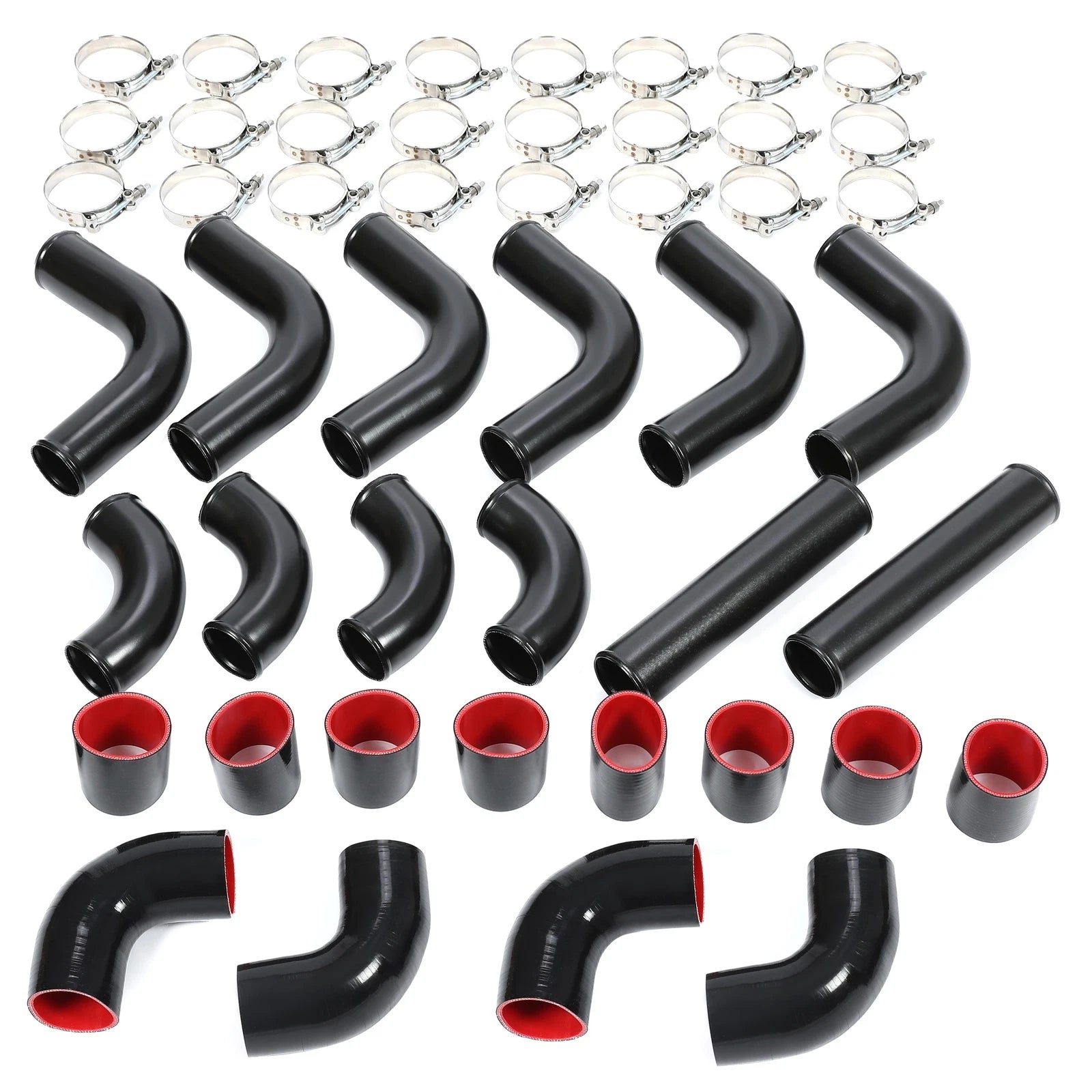 12Pcs Turbo 2.5" Aluminum Intercooler Piping Kit for Universal Fit