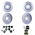Set of 4 Hella Low-Met Disc Brake Rotors & Pads for Audi A4 (1996–2001)