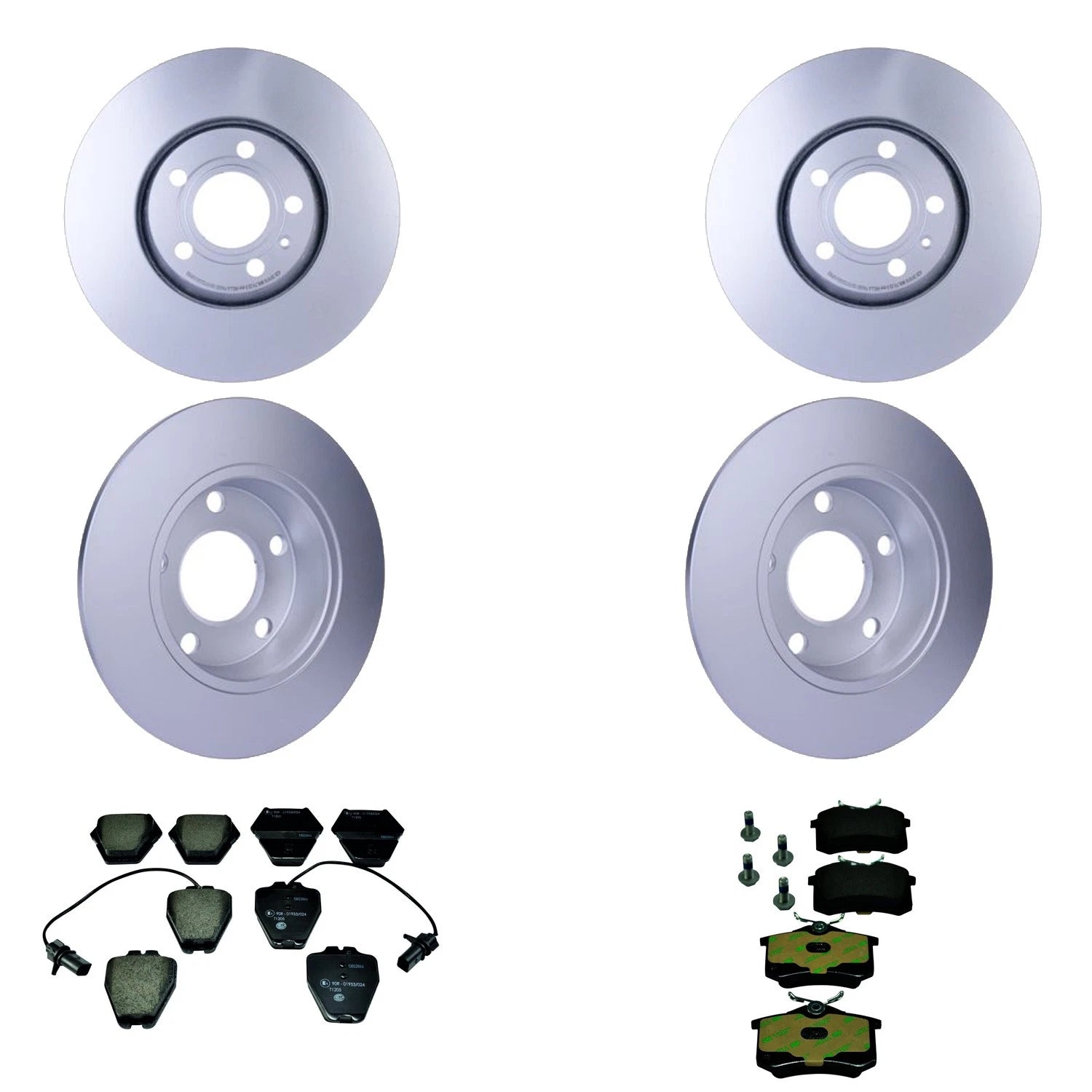 Set of 4 Hella Low-Met Disc Brake Rotors & Pads for Audi A4 (1996–2001)