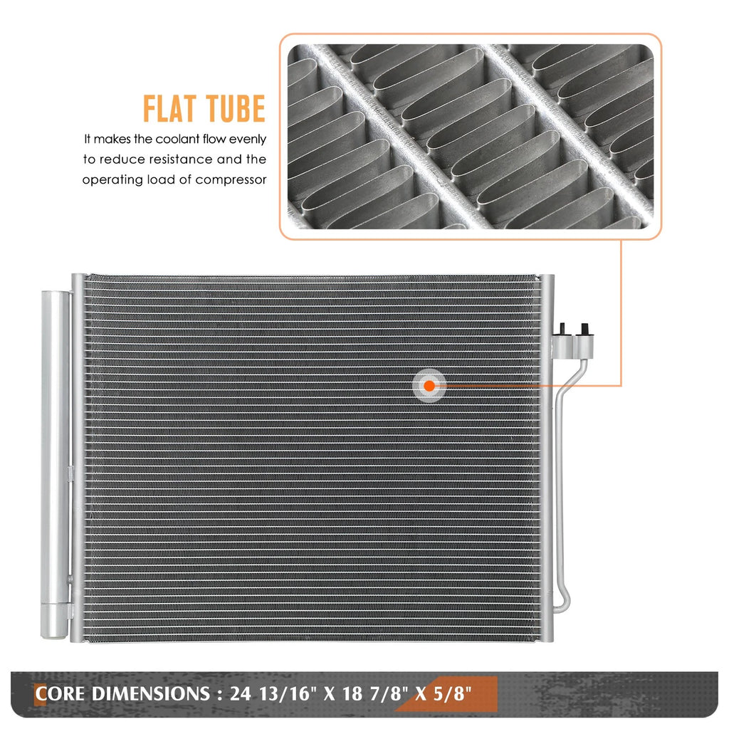 A/C Condenser for BMW 528i 550i/GT 650i (2010–2019) Aluminum Core