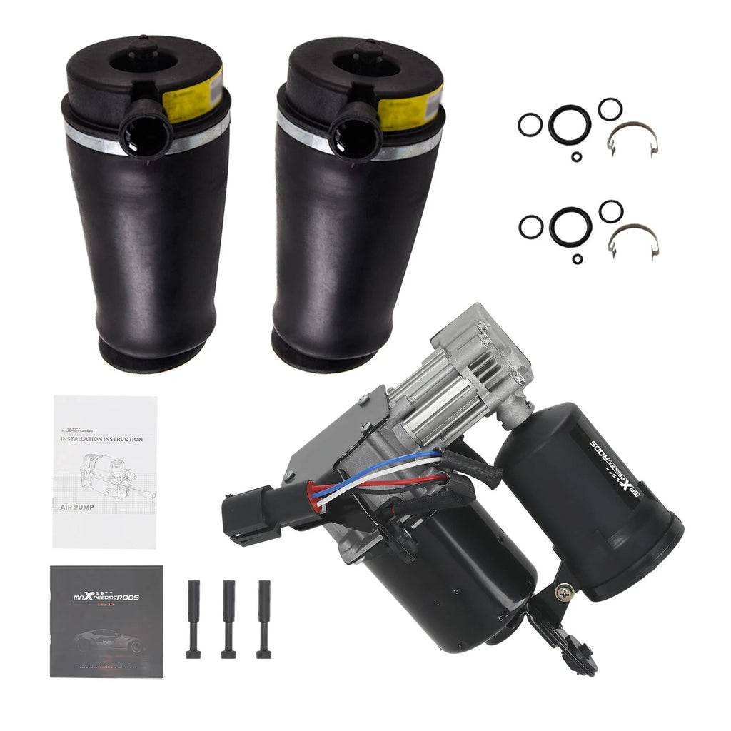 2X Rear Air Spring Bag + Compressor for Ford Expedition, Lincoln Navigator (1998–2002)