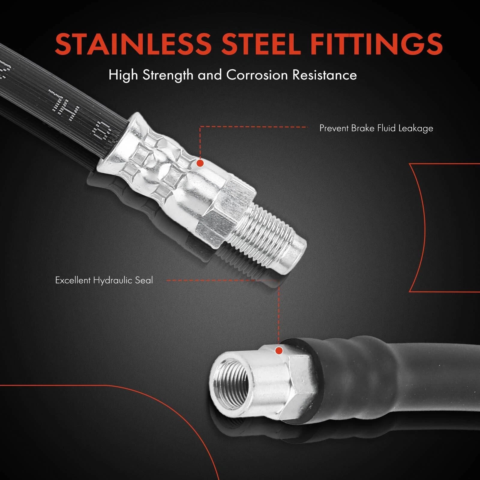 2X Brake Hydraulic Hose for BMW 318i 325is 525i 530xi (1992–2006)
