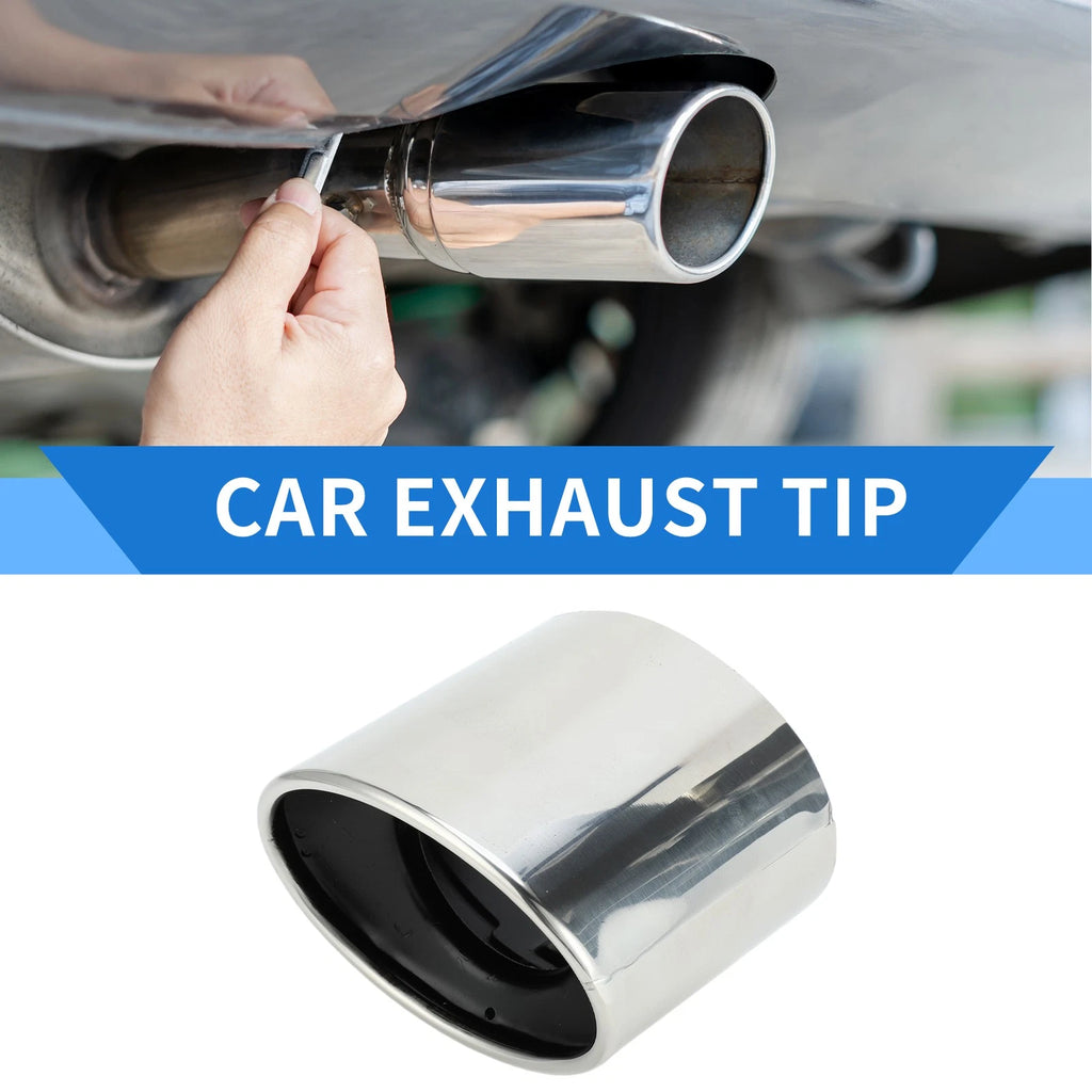 1 Pc Slant Cut Exhaust Tip 4.7" Inlet for Honda Accord (2008–2012) Silver Tone
