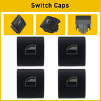 Set of 4 Window Switch Button Cover Caps for BMW E46 3-Series (1998–2006)