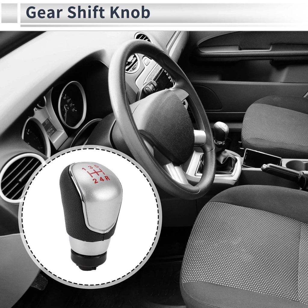 5 Speed Shift Knob for Ford Focus MK2 (2005–2011) Red Silver Tone Black