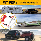 Trailer Breakaway Cable 4' & Safety Coiled Cable 6' for RV Emergency