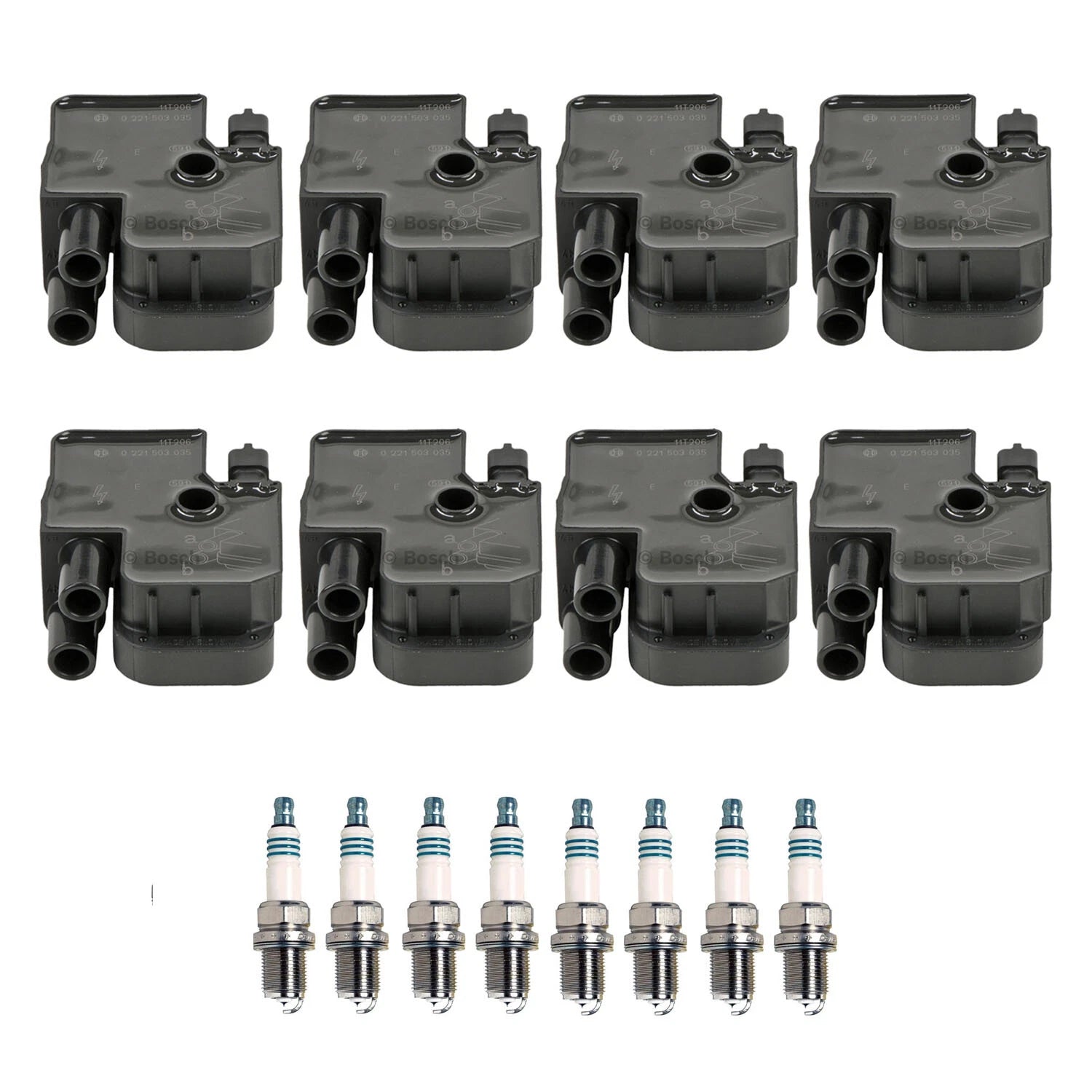 Set of 8 Ignition Coils & Iridium Spark Plugs for Mercedes C215 W210 W220 V8