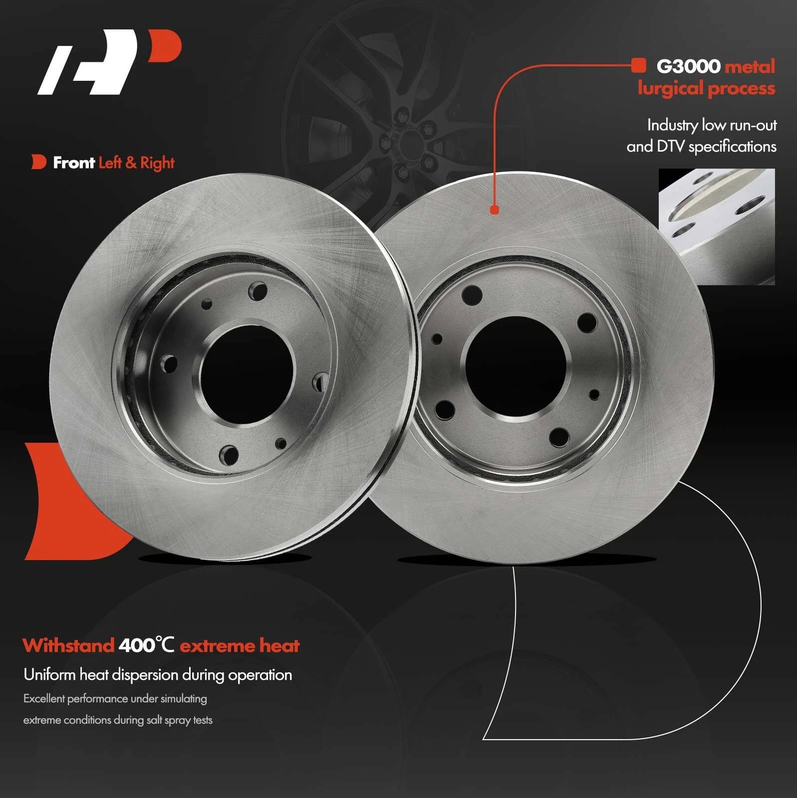 Front Disc Brake Rotor & Ceramic Pads for Kia Optima (2001-2002)