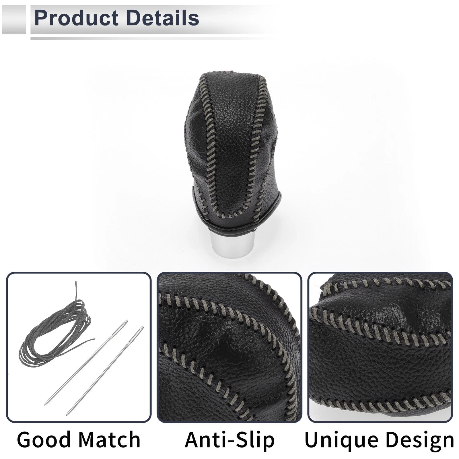Gear Shift Knob Cover for Subaru Impreza (2017–2023) Pebbled Black Grey