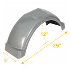 Set of 2 Single Axle Trailer Fenders for 13" Wheels (Top Step Skirt)