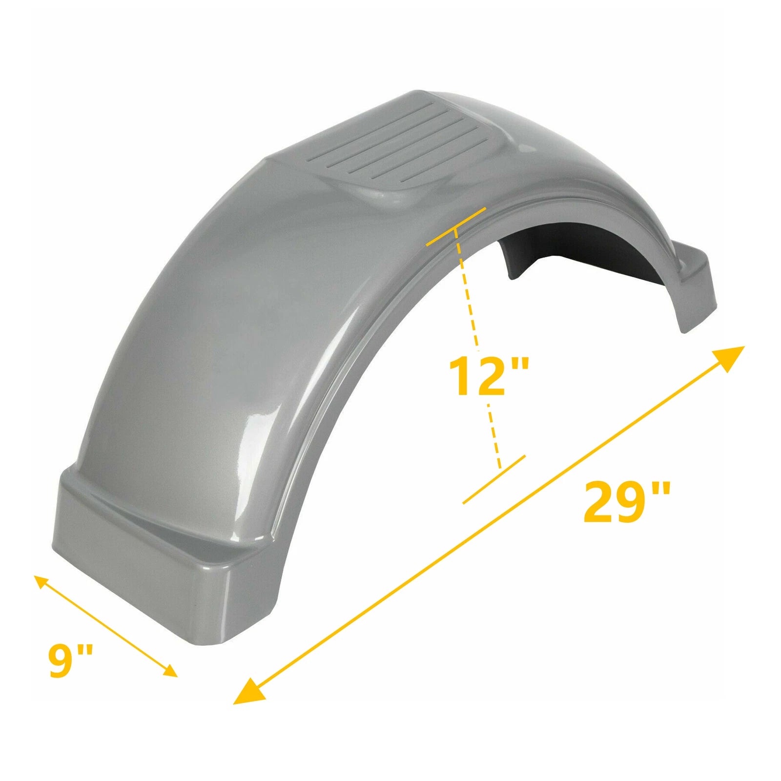 Set of 2 Single Axle Trailer Fenders for 13" Wheels (Top Step Skirt)