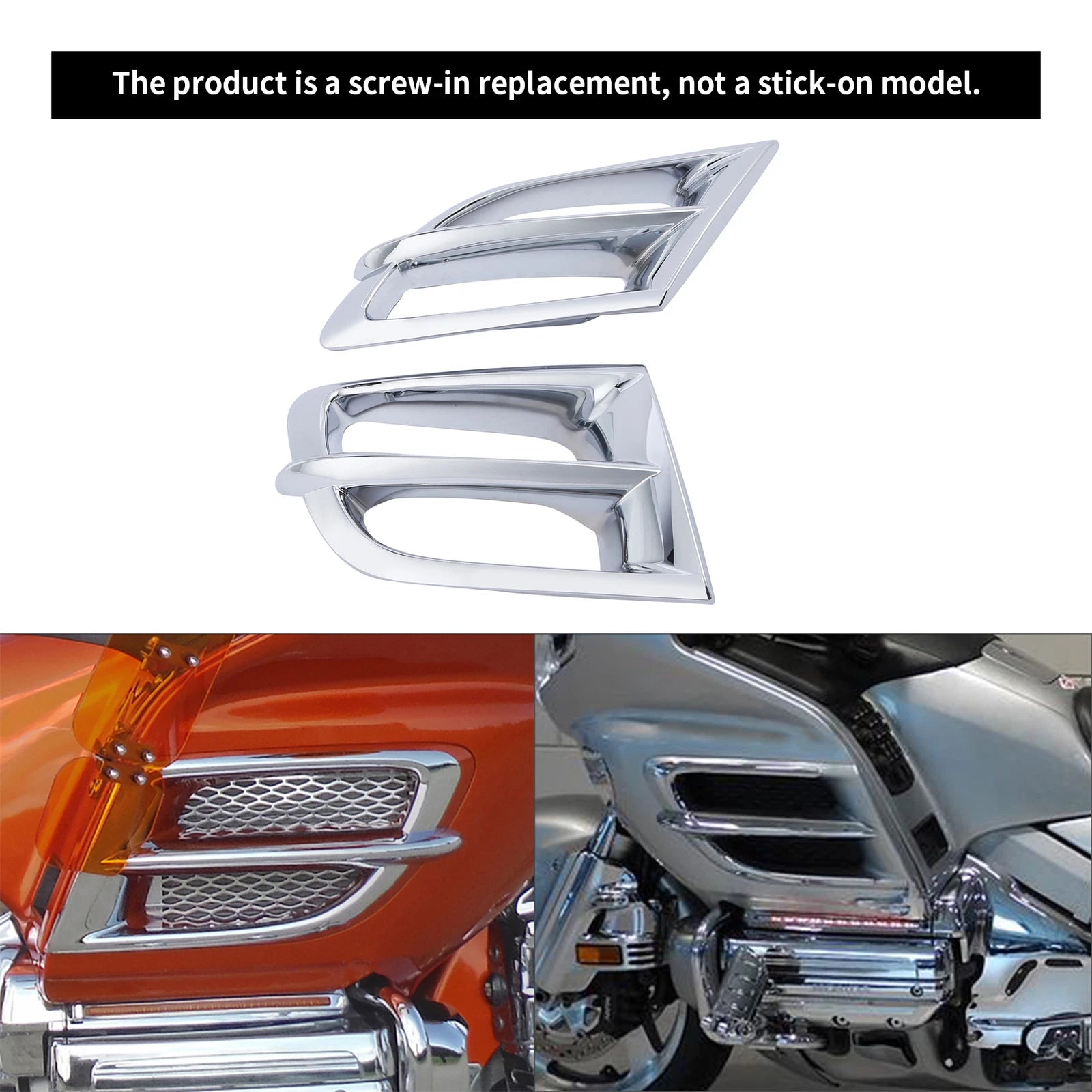 ABS L&R Side Fairing Accent Grilles for Honda Goldwing GL1800 (2001–2011)