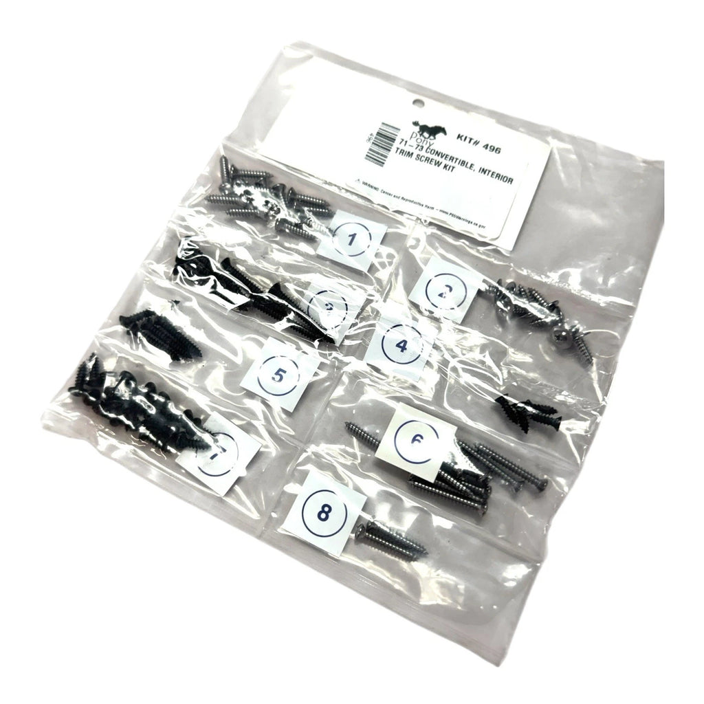 Interior Trim Screw Hardware Kit for 1971-1973 Ford Mustang Convertible