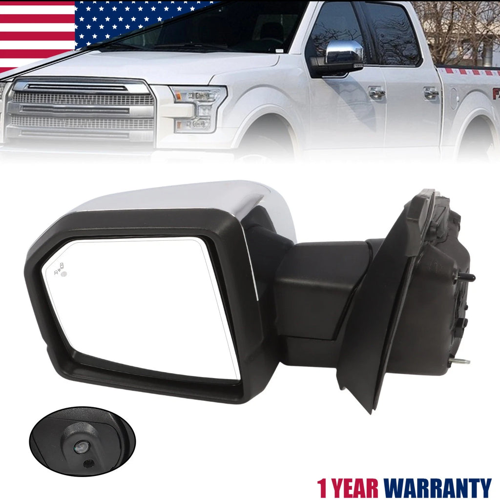 Power Mirror Driver Side LH for Ford F-150 (2015–2021) Heated Signal Light Chrome