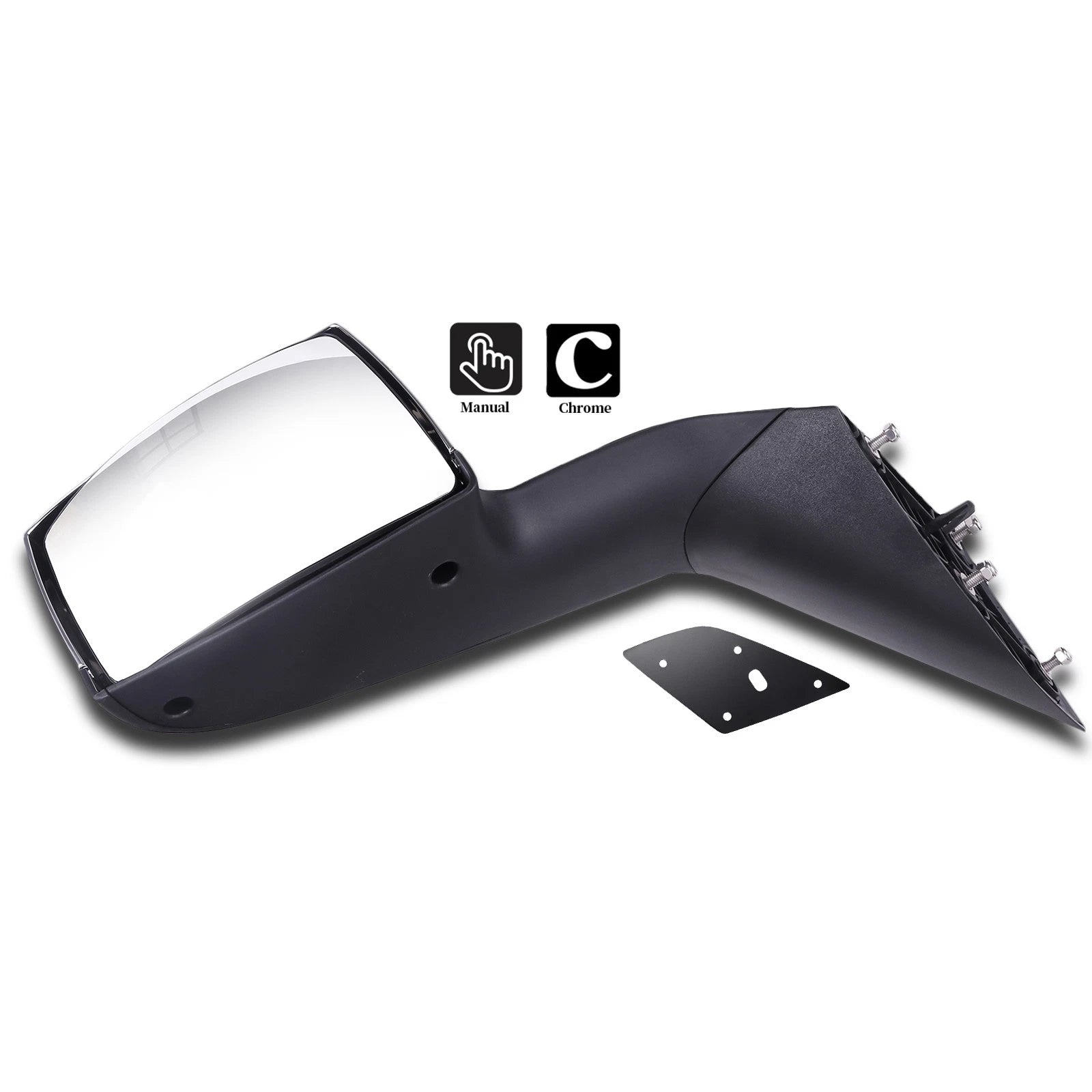 Chrome Manual Mirror for Volvo VNL (2004–2016) LH Side Hood 82361058 82361050