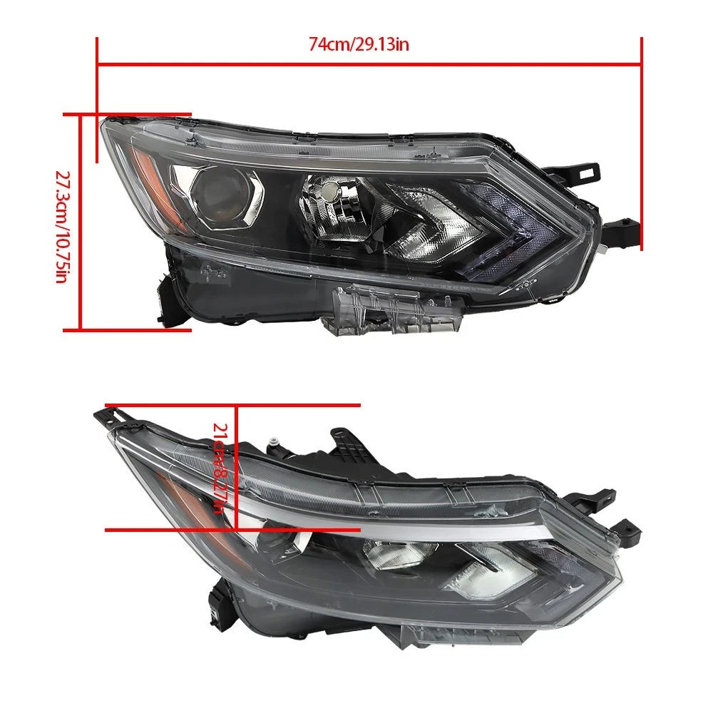 Headlight Assembly Projector for Nissan Rogue Sport (2020–2022) RH Black Halogen