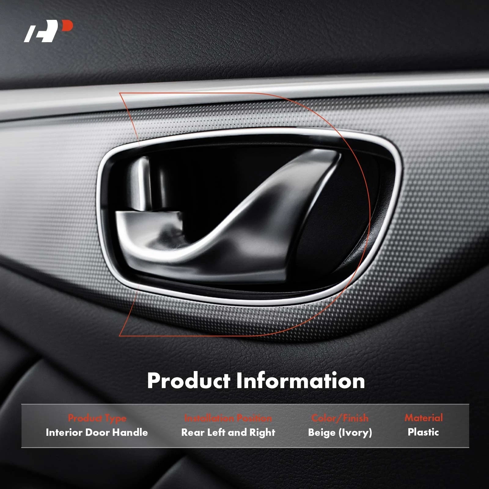 2X Rear Interior Door Handle for Honda Odyssey (2005–2010)