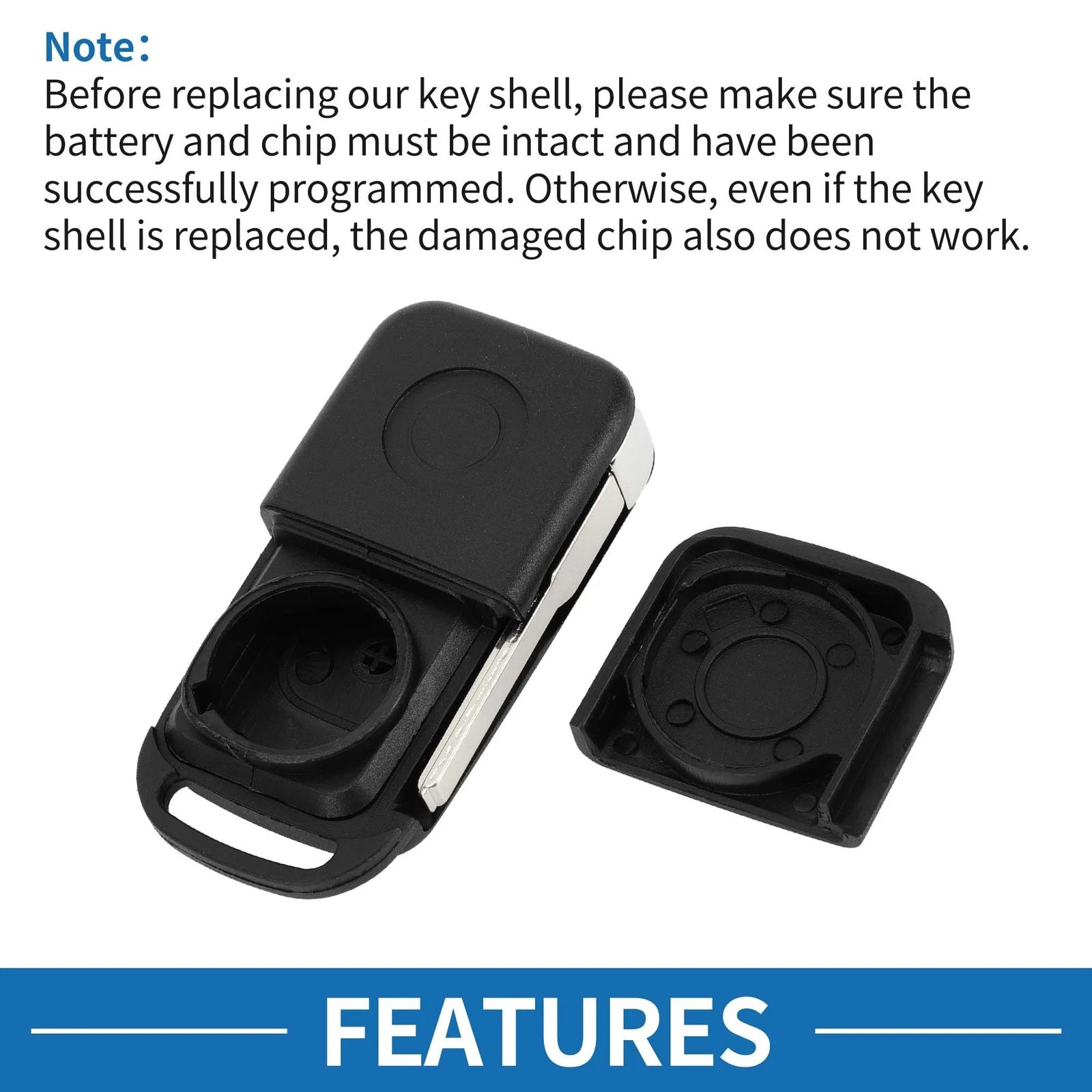2 Buttons Keyless Entry Remote Key Shell Case for Mercedes Benz SLK (E113)