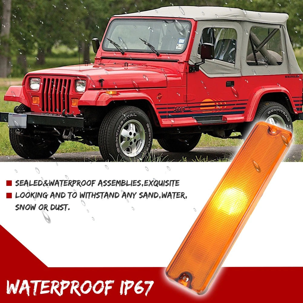 Fender Side Marker Lights for Jeep Wrangler YJ (1987–1995) - Amber LED