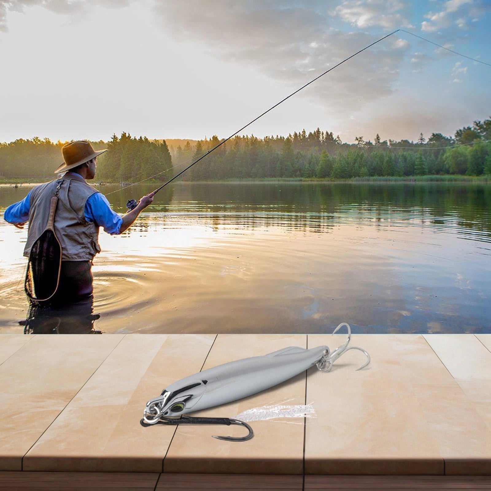 Chrome Lure for Fishing (Effective Realistic Action, Long Distance Casting)