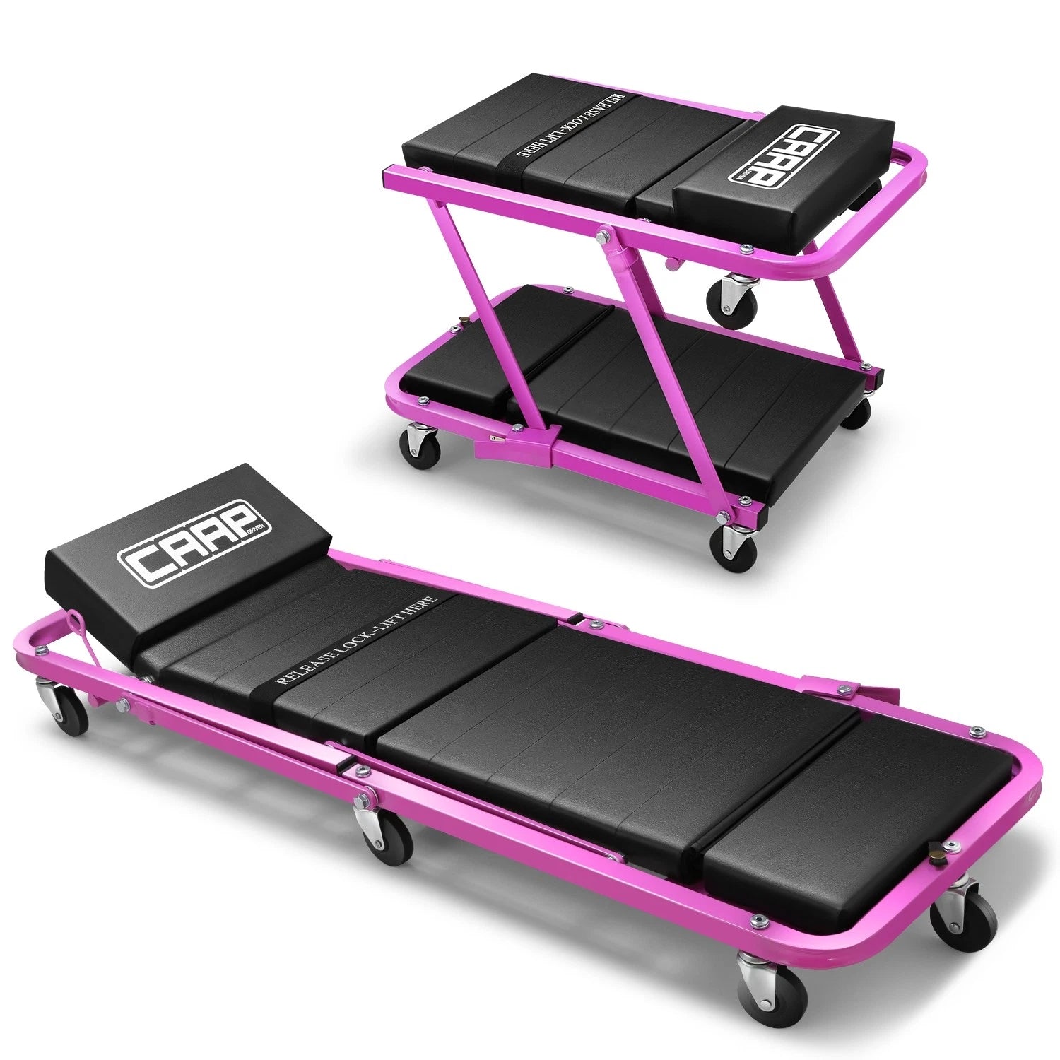 2-in-1 Rolling Creeper for Universal Fit (48" x 18" x 6", 330lbs Capacity)