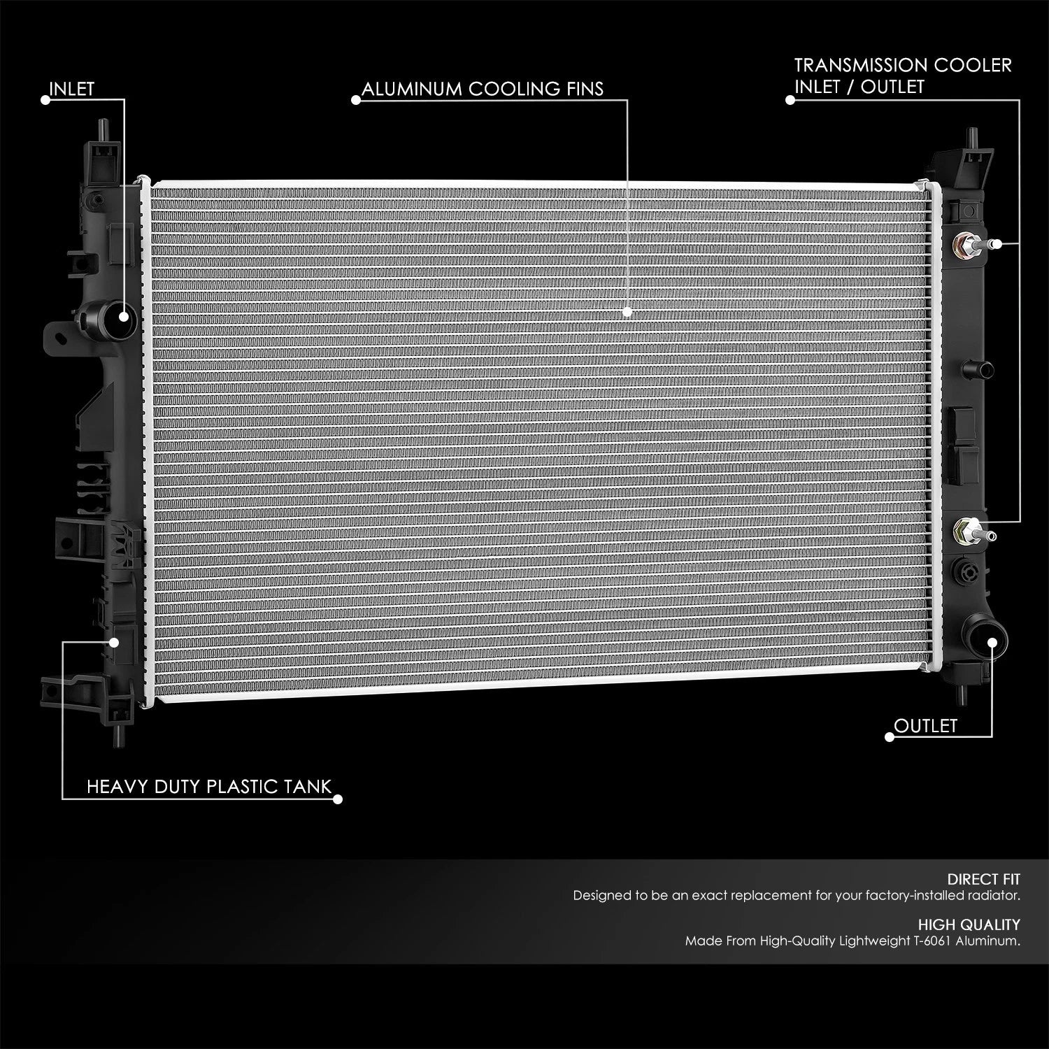 Aluminum Core 1 Row Radiator for Infiniti QX50 QX55 (2019–2025) DPI 13774