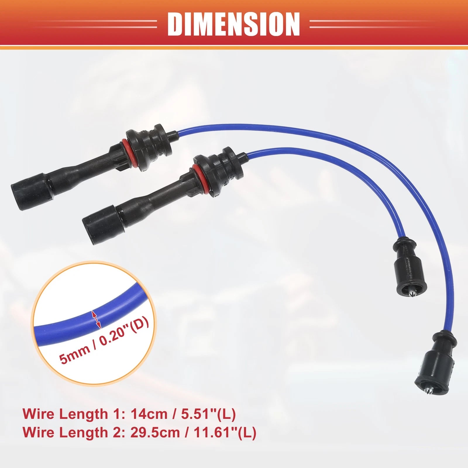 2X Spark Plug Wire Ignition Coil Cable No.BP6D18140A for Mazda Miata (1990–1997)