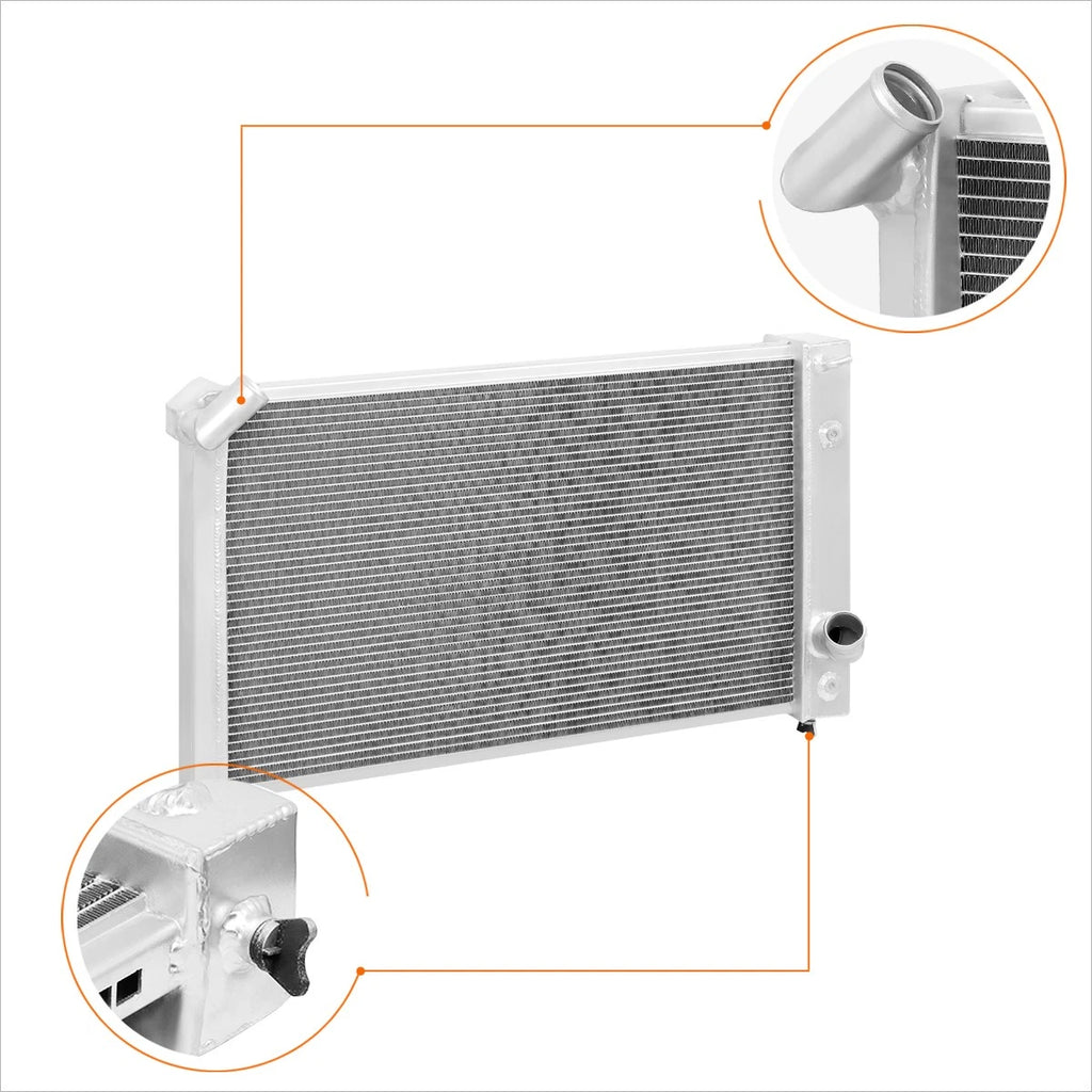 Full Aluminum 2-Row Dual Core Racing Radiator for Chevy Corvette (1969–1972)