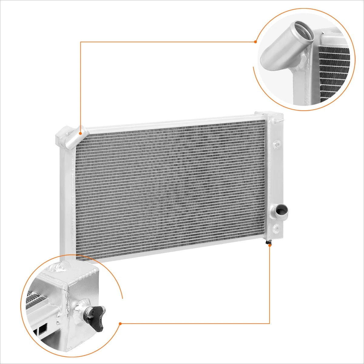 Full Aluminum 2-Row Dual Core Racing Radiator for Chevy Corvette (1969–1972)