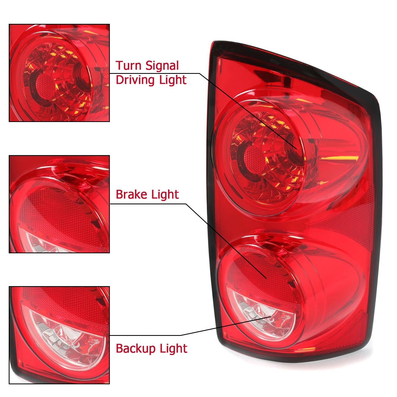 Right Tail Light Lamp for Dodge Ram 1500 2500 3500 (2007-2009)