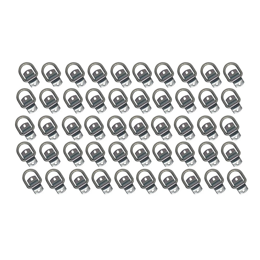 D Rings for Flatbed Truck Trailer (50) - 1/2" Bolt-on Tie Down Strap