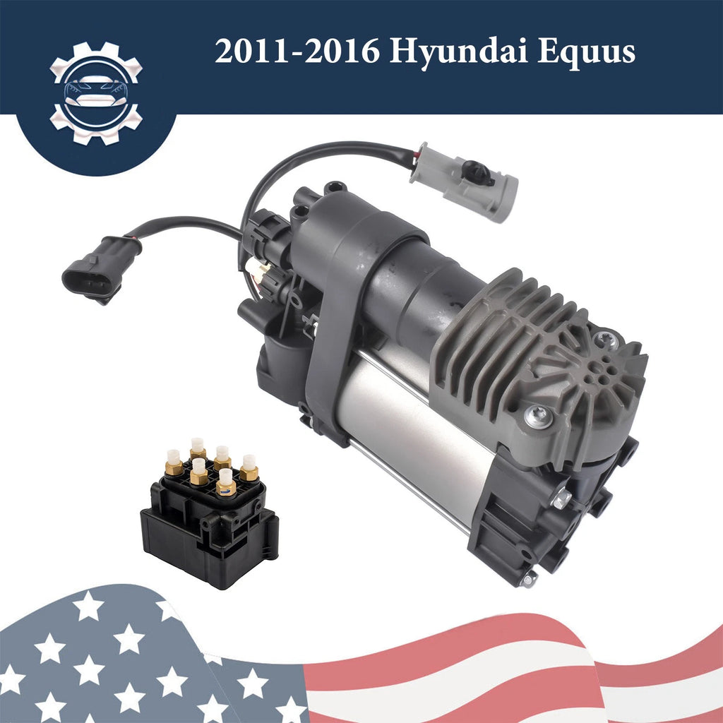 Air Suspension Compressor Pump & Solenoid Valve for Hyundai Equus (2011–2016)