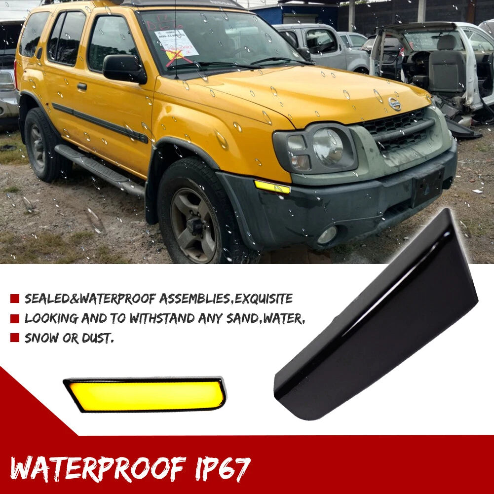 Smoked Lens Amber Front Side Marker Lights for Nissan Xterra (2002–2004)