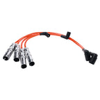 Set of 4 Spark Plugs + 4 Red Wires for VW Seat Beetle Golf Jetta (1998–2015) 06A905430AH