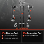 Set of 6 Inner Outer Tie Rod Ends & Ball Joints for Ford Escape (2001–2007)