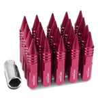 20 PCS M12X1.5 107MM Tall Pink Aluminum Spiked Lug Nuts + Adapter
