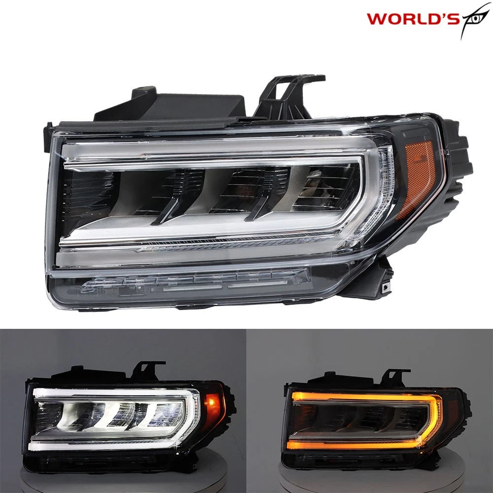 Pair Full LED Headlights for GMC Acadia AT4 (2020–2023) Chrome Housing