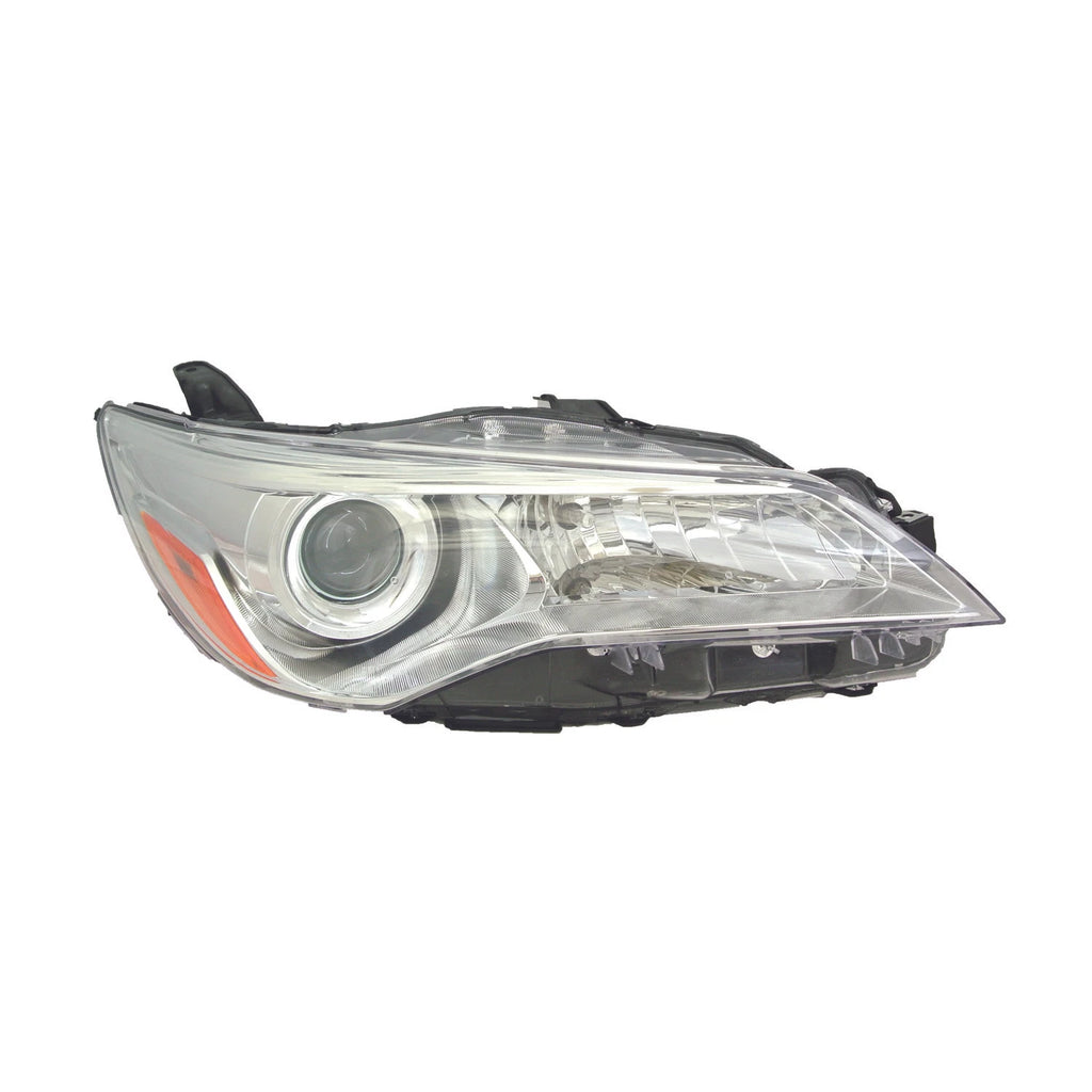Replacement Passenger Side Halogen Headlight Assembly w/Chrome Bezel w/o LED