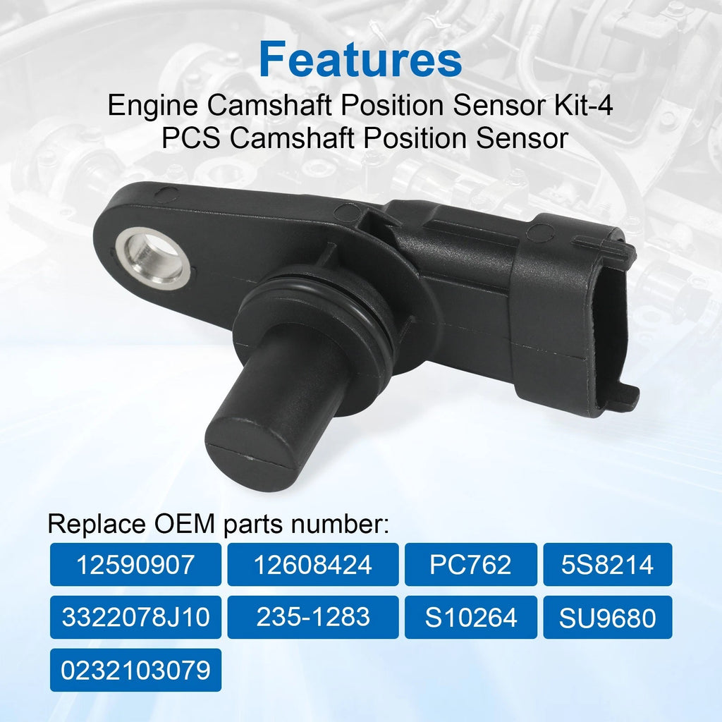 Set of 4 Camshaft Position Sensors for Chevrolet GMC Pontiac Cadillac Saturn