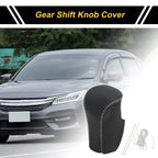 1 Pc Gear Shift Knob Cover for Honda Accord (2008–2012) Black Gray Faux Leather