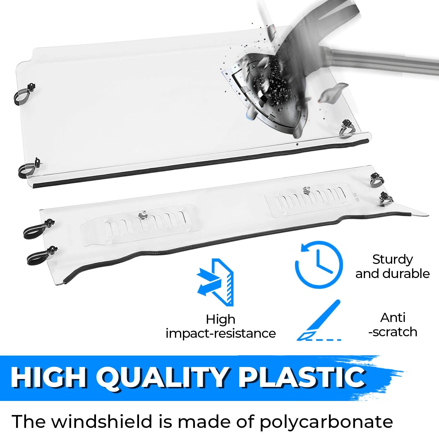 Clear Vented Windshield for Polaris Ranger Fullsize 570 (2017–2024)