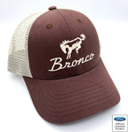 Ford Bronco Trucker Hat Brown Tan Stitching Licensed Mesh Back (2021–2026)