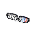 Gloss Black Dual Line Tri-Color Grille for BMW 3 Series E46 (1998–2006)