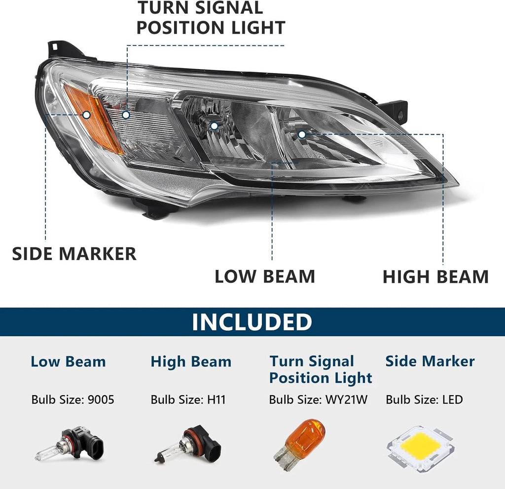 Pair Halogen Headlights for Dodge Ram Promaster 1500 2500 (2023–2026)