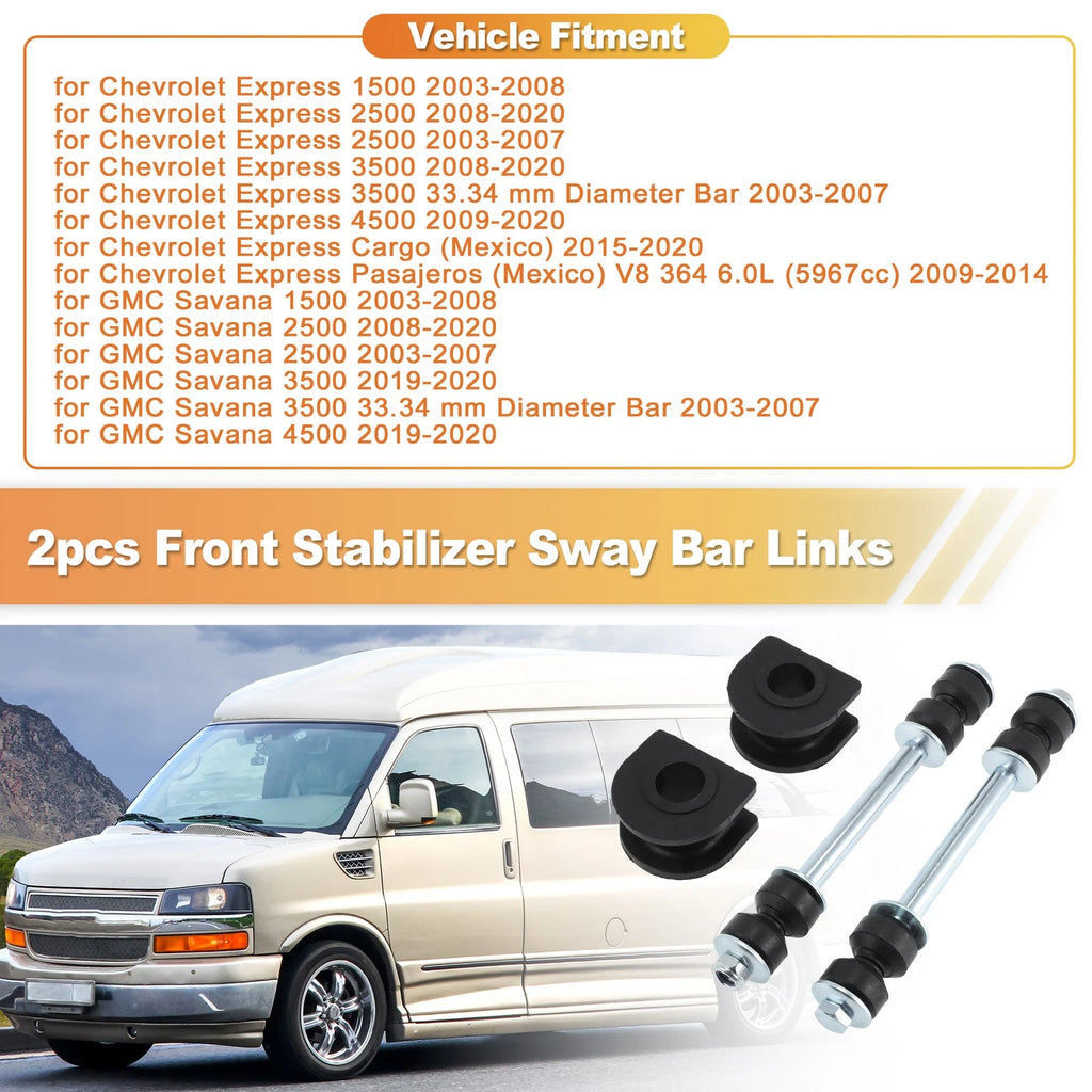 Front Stabilizer Sway Bar Link Kit for Chevrolet Express 1500 2500 3500 (2003–2023) K700537