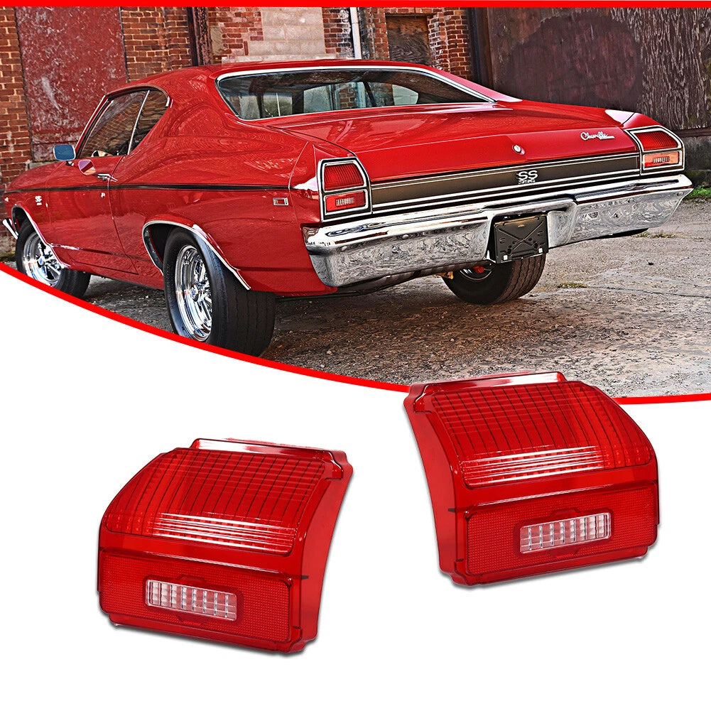 2X Red Tail Light Lenses for Chevy Chevelle Malibu (1969)