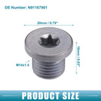 Oil Drain Plug No.N91167901 for Audi A3 (2009–2023)