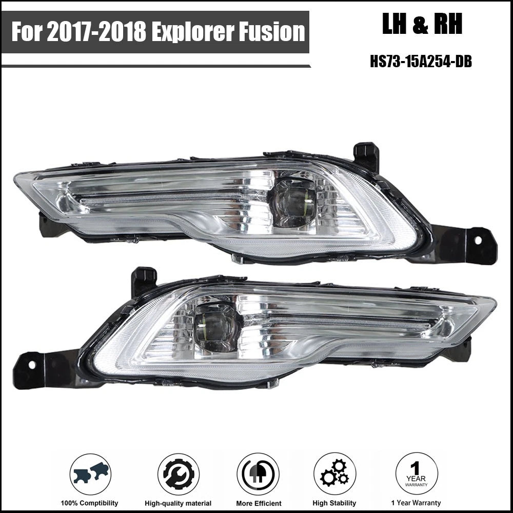 Fog Light Assembly for Ford Explorer Fusion (2017–2018) Clear Lens