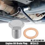 M12x1.5 Steel Engine Oil Drain Plug Screw with Gasket for BMW 545i (2005–2005)