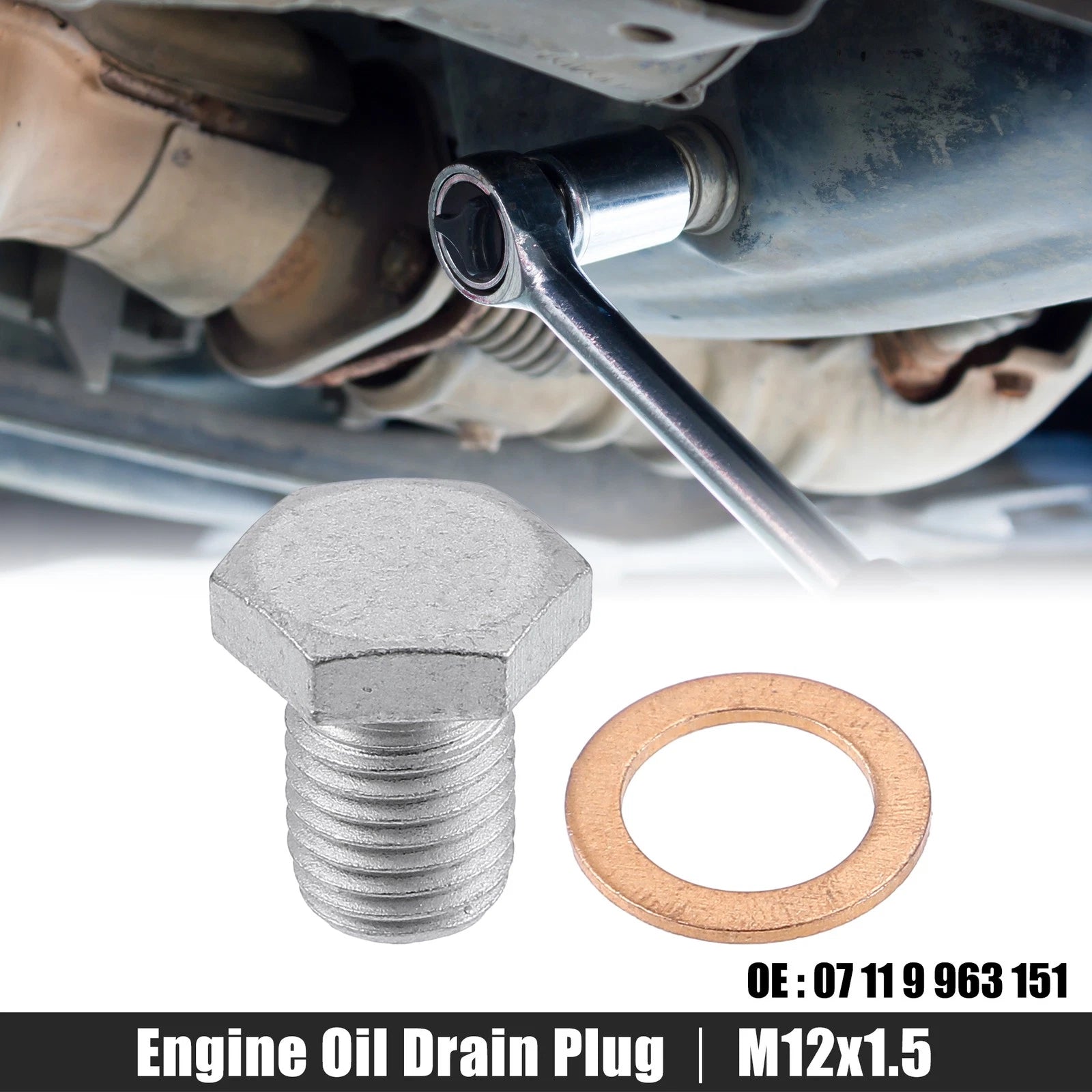 M12x1.5 Steel Engine Oil Drain Plug Screw with Gasket for BMW 545i (2005–2005)
